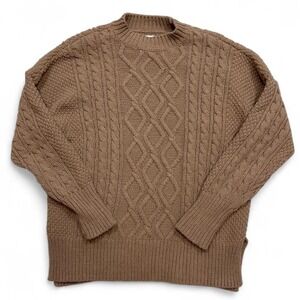Abercrombie & Fitch Brown Cable Knit Sweater Womens Small Fall Knitwear Preppy‎